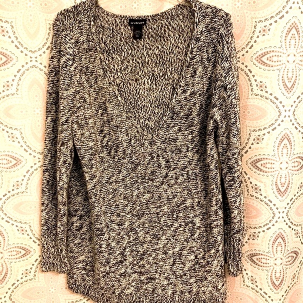 Lane Bryant Black and White Knit Sweater